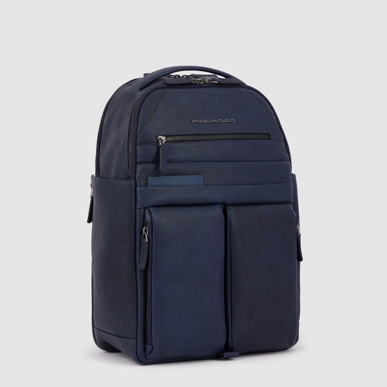 Zaino Piquadro porta Computer 15 6 e iPad in Pelle Paavo Blu in