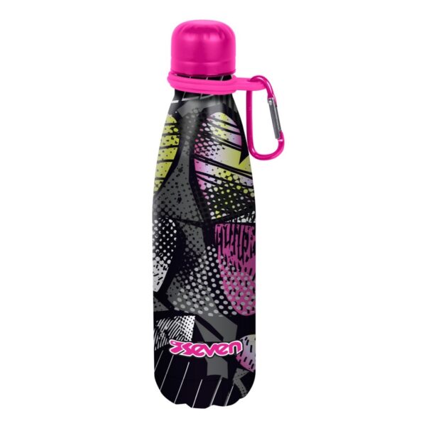 Borraccia Seven 500ML Inox 304 Termica con Moschettone Kiddie Crush