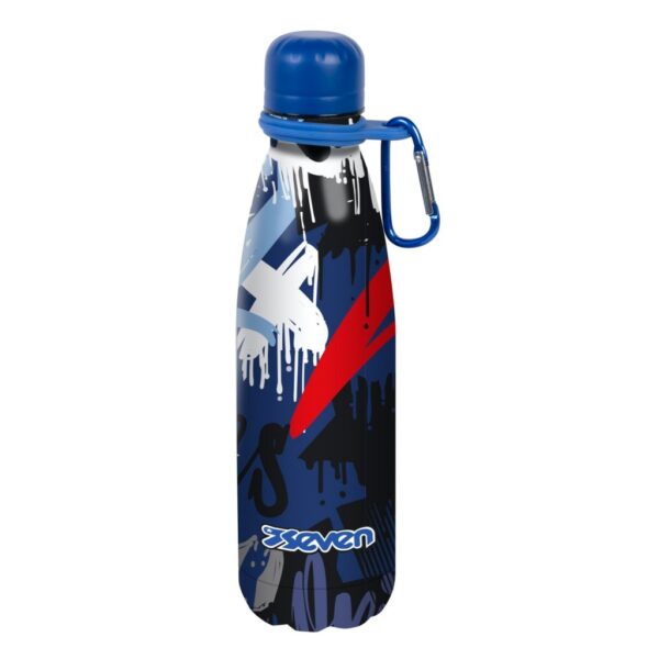 Borraccia Seven Boy 500ML Inox 304 Termica con Moschettone Spray Wall