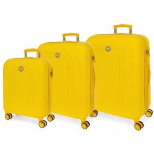 Set Trolley Movom RIGA Rigido ABS 4 Ruote 55/70/80 cm Giallo