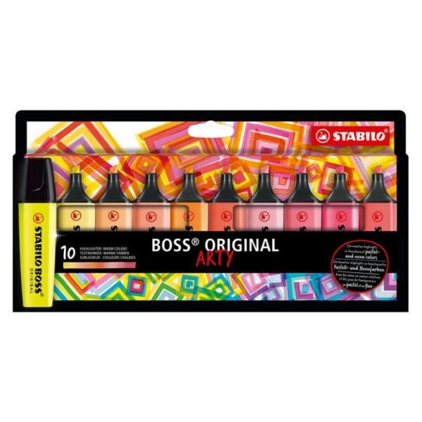 Evidenziatore Stabilo Boss Original Arty Astuccio 10 colori assortiti caldi