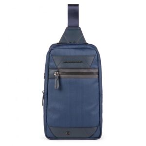 Monospalla Piquadro in Tessuto Riciclato Trakai Blu