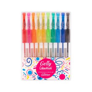 Set 10 penne gel Gelly Glitter Colourbook confezione 10 Colori