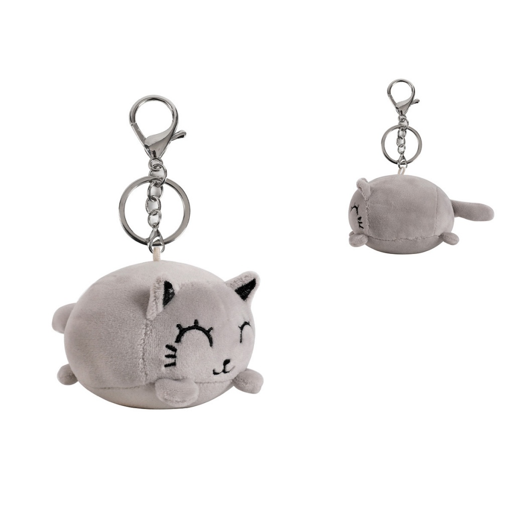 ITotal Portachiavi Peluche Gatto Grigio con moschettone