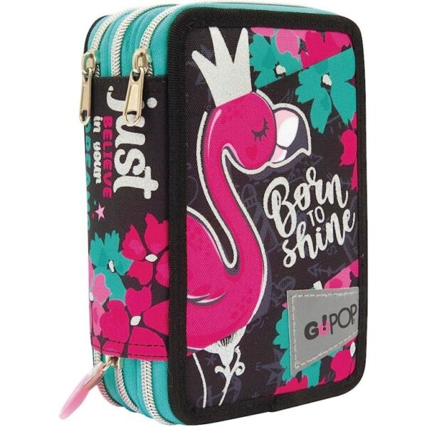 Astuccio 3 Zip GOPOP Girl Flamingo