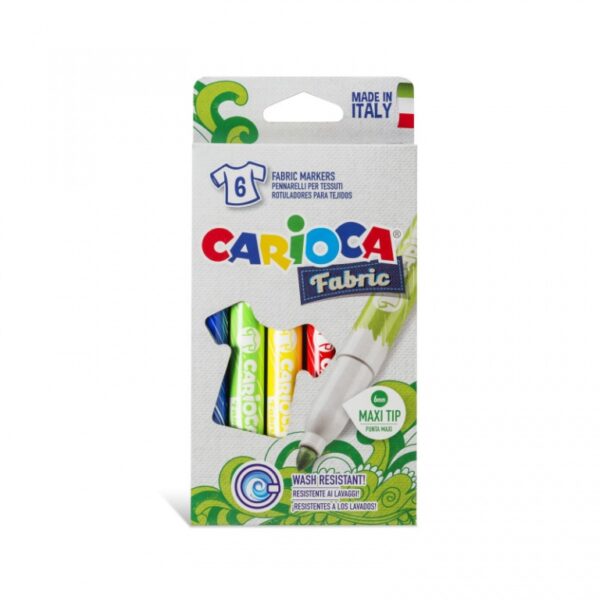 Pennarelli Carioca FABRIC per tessuti 6 colori punta maxi