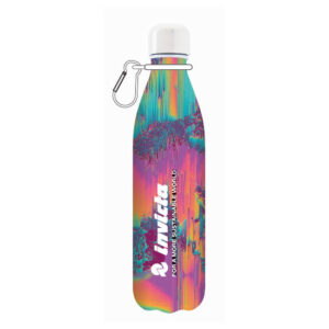 Borraccia Invicta 500ML Inox 304 Termica con Moschettone Ziply Tye & Die Fuxia