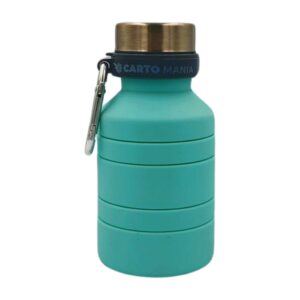 Borraccia Pieghevole in Silicone Cartomania 500ML Verde Acqua