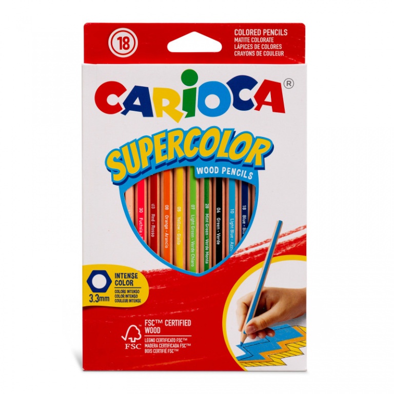 Matite Carioca Esagonali SUPERCOLOR 18 Colori a 5.50