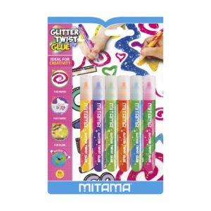 Mitama Set 6 Colle Gritter Twist colori assortiti tubo 10