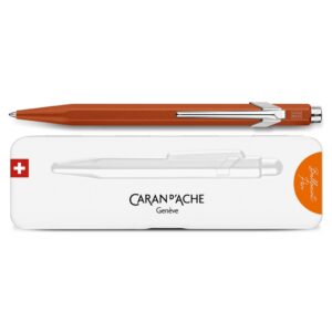 Caran d'Ache Penna a Sfera 849 Colormat Gift Arancio con Astuccio Metallo Slim