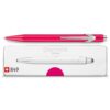 Caran d'Ache Penna a Sfera 849 Pop Line Rosa Fluo con Astuccio Metallo Slim
