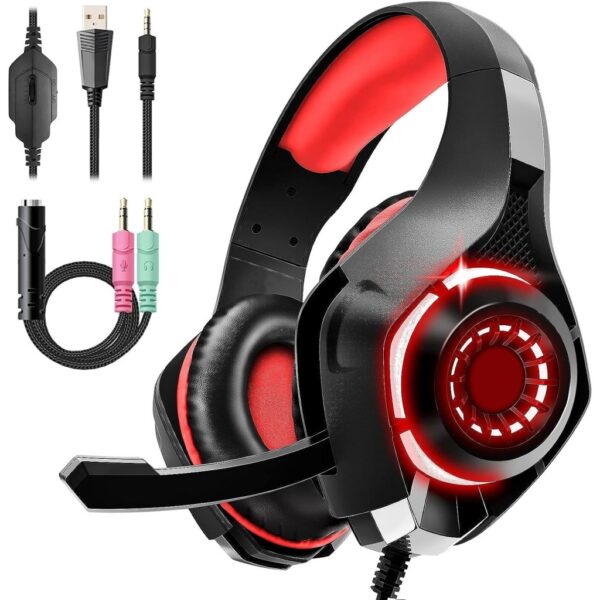 Cuffie Gaming con Microfono Seven Rosso