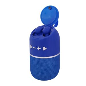 Seven Cassa Speaker con Wireless Earphones Bluetooth Blu