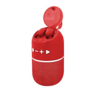 Seven Cassa Speaker con Wireless Earphones Bluetooth Rosso