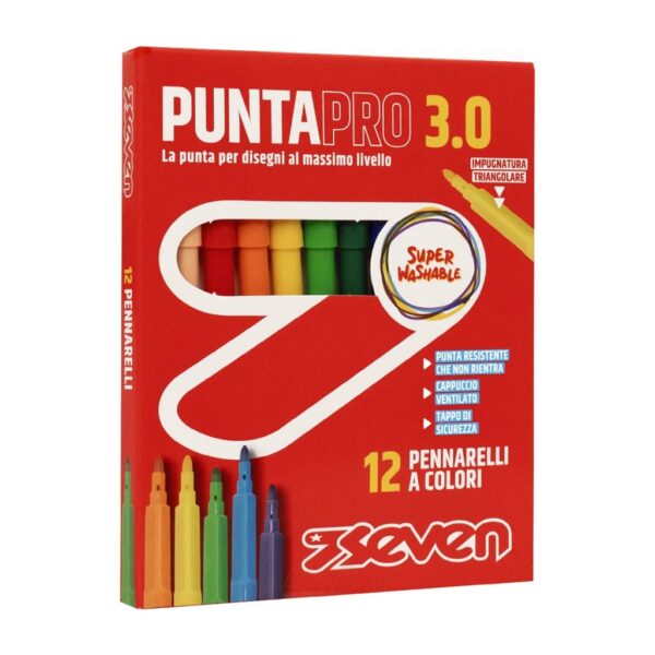Pennarelli Puntapro 3.0 Scatola 12 Colori Seven