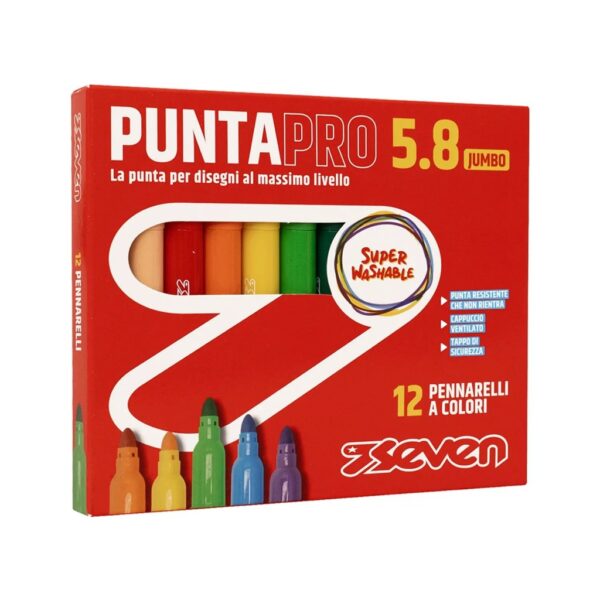 Pennarelli Puntapro 5.8 Scatola Da 12 Colori Seven