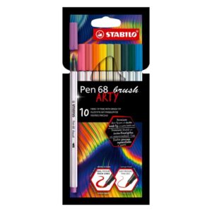 Pennarello Stabilo PEN 68 Brush Arty 10 Colori Assortiti