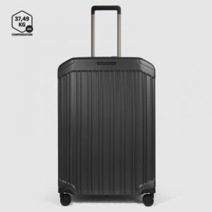 Trolley medio rigido espandibile a quattro ruote PQ-Light Nero Opaco