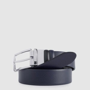 Cintura Piquadro Uomo Reversibile in Pelle Modus Nero/Blu su linait
