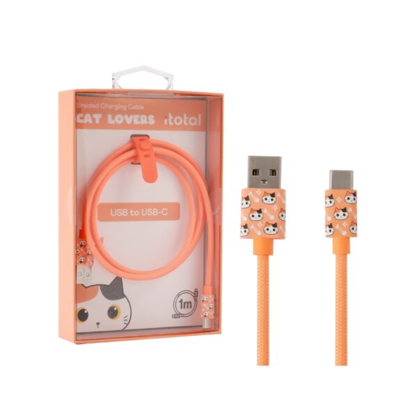 Cavo Ricarica USB-C Orange Cat 1 mt su linait