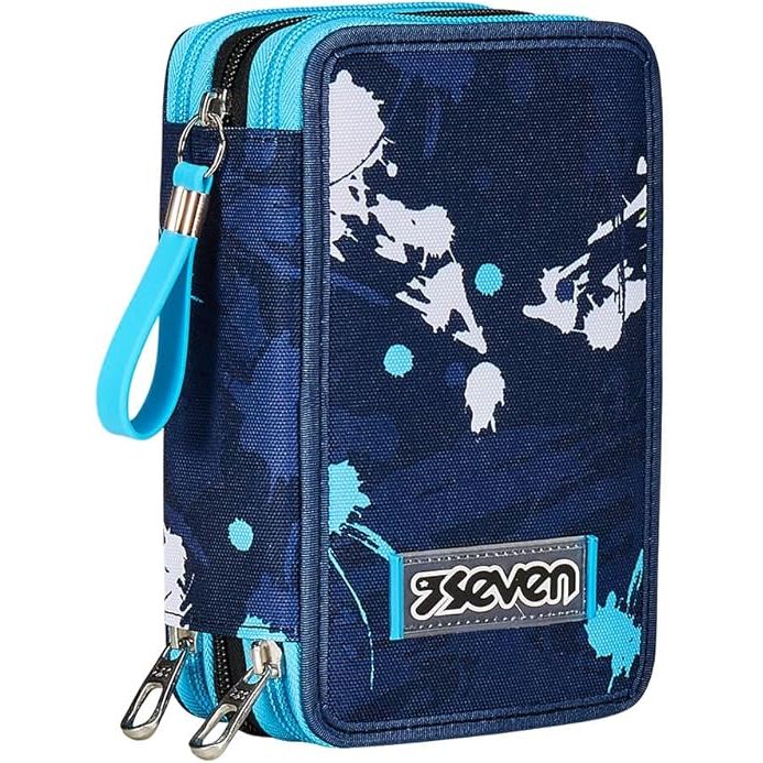 Astuccio Seven Crew 3 Scomparti Blu Con Matite E Penne - Kit Scuola Completo - Foto 6