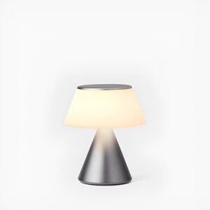 Lexon LUMA M Lampada a LED Portatile con Sincronizzazione Colori Grigio Metallizzato su linait
