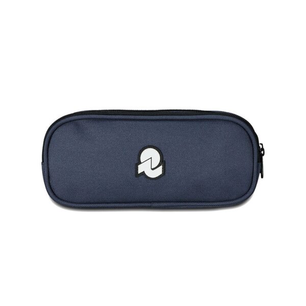 2 Zip Pencil Bag Plain Invicta Mood Indigo su linait