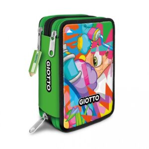 Astuccio 3 Scomparti Giotto Fantasy Verde