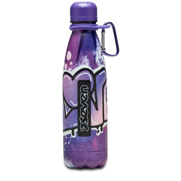 Borraccia Seven 500ML Inox 304 Termica con Moschettone Bubble Street Girl su linait