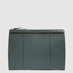 Pochette Piquadro porta Tablet 11 Manico Removibile in pelle Circle Verde Scuro/Verde su linait