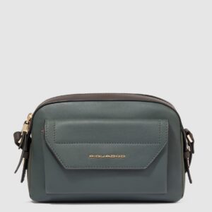 Borsa Piquadro Piccola a Tracolla Camera Bag in Pelle Circle Verde Scuro/Verde su linait
