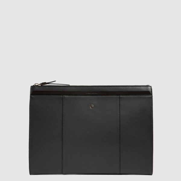 Pochette Piquadro porta Tablet Mini in Pelle Circle Nero su linait