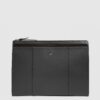 Pochette Piquadro porta Tablet 11 in Pelle Circle Nero su linait