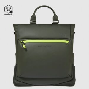 Borsa Verticale Piquadro porta Computer 14 in Tessuto Riciclato Corner Verde su linait