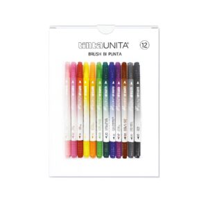 Pennarello TintaUNITA Doppia Punta Brush 12 Colori su linait
