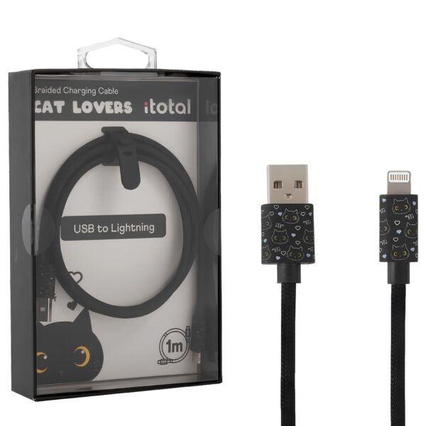 Cavo Ricarica USB To Lightning IPHONE  Black Cat 1 mt su linait
