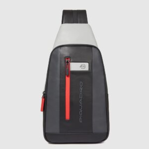 Monospalla Piquadro Uomo per Tablet Portabile a Zaino in Pelle Urban Grigio/Nero su linait