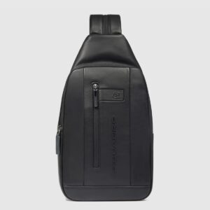 Monospalla Piquadro Uomo per Tablet Portabile a Zaino in Pelle Urban Nero su linait