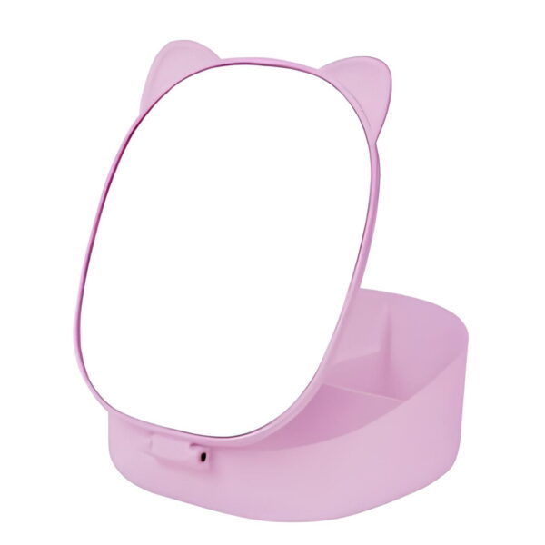 Specchio da Trucco Pieghevole con contenitore Lilla su linait