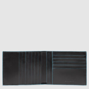 Portafoglio Piquadro Uomo 12 porta carte credito in pelle Blue Square Nero