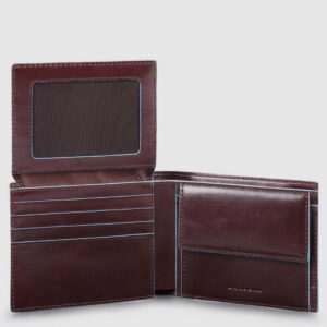 Portafoglio Piquadro Uomo con Volantino porta Documenti in pelle Blue Square mogano