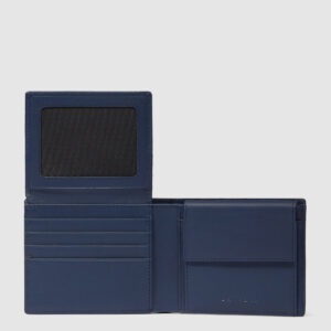 Piquadro Portafoglio Uomo con Volantino Porta Documenti in Pelle Blu su linait