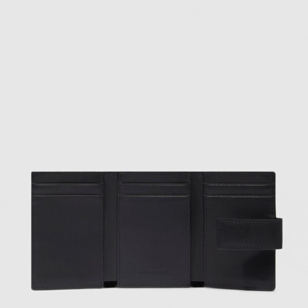 Portafoglio Piquadro Uomo Tascabile con Porta Monete in Pelle Nero su linait