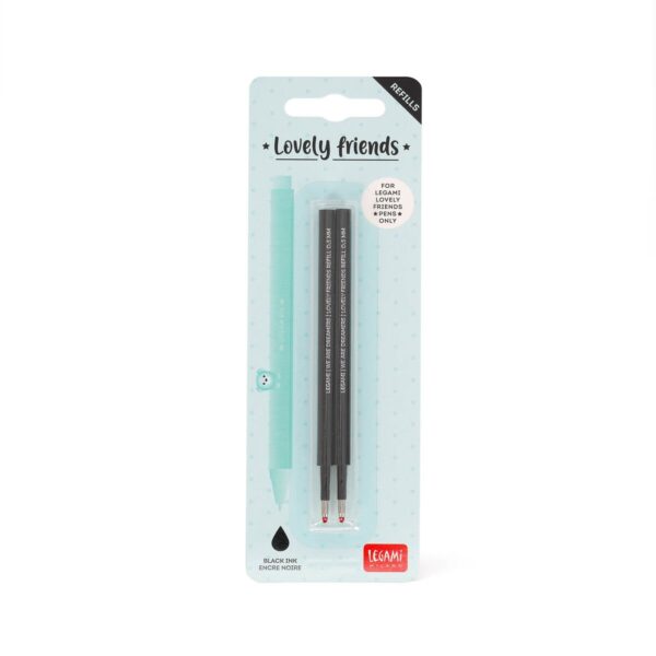 Set di 2 Refill per Penna Gel Lovely Friends Nero su linait