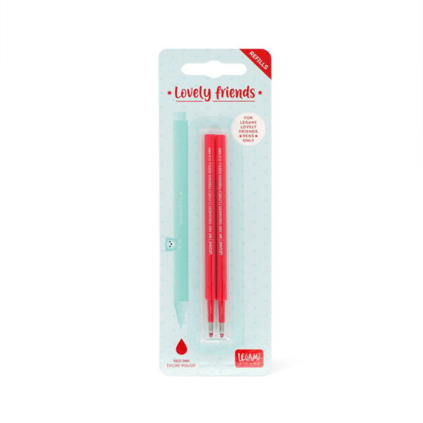 Set di 2 Refill per Penna Gel Lovely Friends Rosso su linait