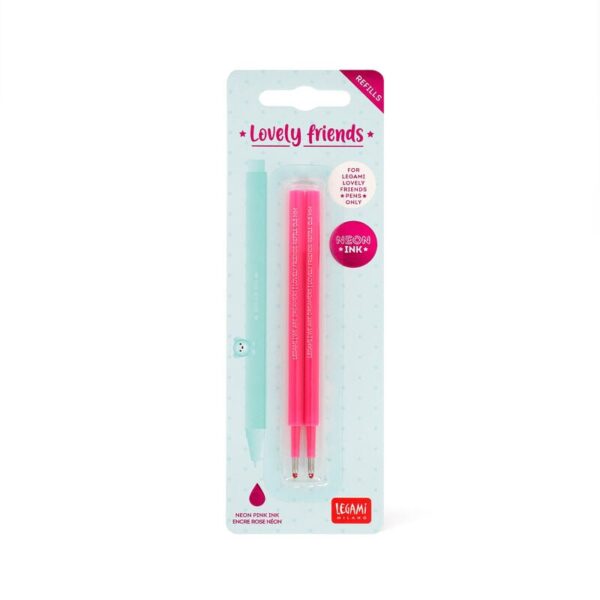 Set di 2 Refill per Penna Gel Lovely Friends Rosa Neon su linait