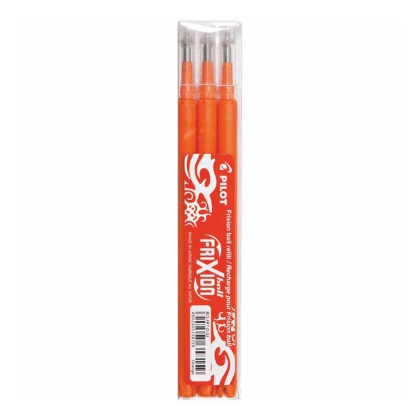 Pilot Frixion Refill Ricariche Gel 0.7 Set 3 Pezzi Arancio