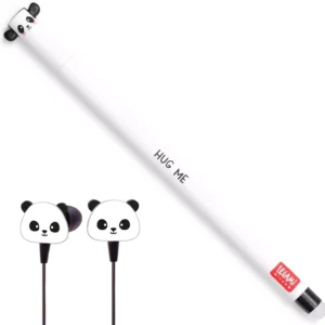 Legami Penna Cancellabile Nero Hug Me + Auricolare Panda Jack 3,5mm