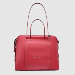 Borsa Piquadro Donna Porta Computer 14 In Tessuto Riciclato e Pelle Lyra Rosso su linait